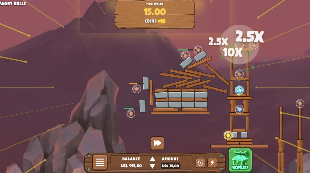 Angry Balls Spielrunde Startbildschirm - Gameplay-Benutzeroberfläche für deutsche Spieler
